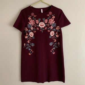 Floral Raw Hem Tunic Dress